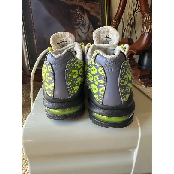 Nike Air Max 95‎ Neon Green &amp; Gray Sneakers Athletic Shoes Youth Size 6.5Y
