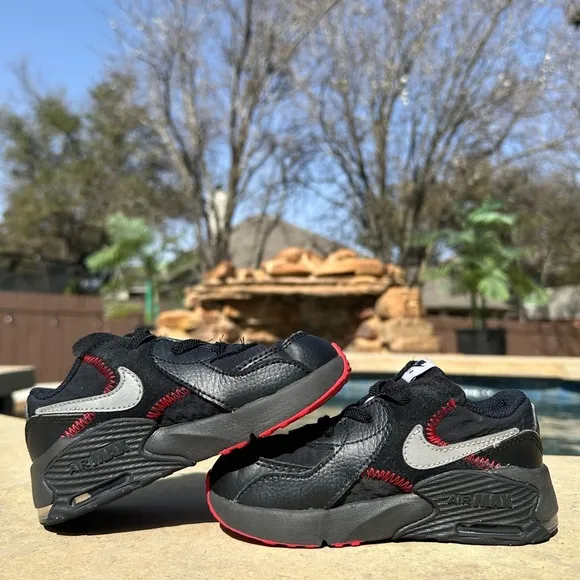 Nike Air Max Excee TD Black Sport &amp; Red - Toddler Size 9C (CD6893-016)