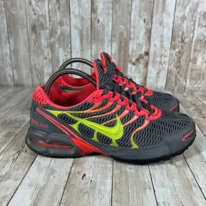 Nike Air Max Running Shoes Gray Red Neon Gradient Athletic Sneakers Size‎ 8.5