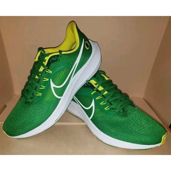 NIKE AIR PEGASUS 39 OREGON DUCKS UNIVERSITY GREEN/YELLOW MEN'S Size 10 NEW
