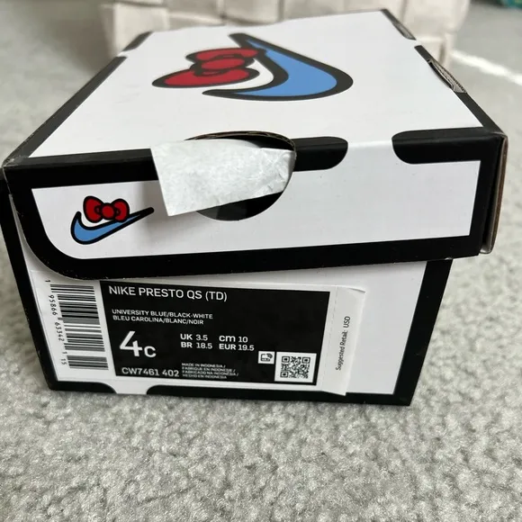 Nike Air Prestos Hello Kitty Toddler TD sz 4c with box used