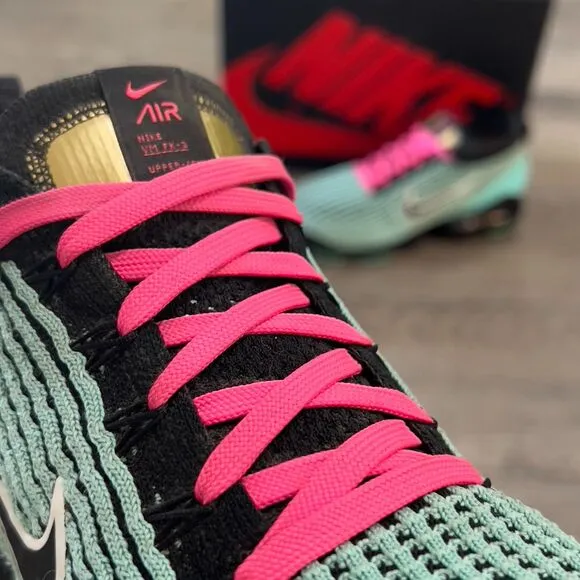 Nike Air VaporMax Flyknit 3 &quot;South Beach&quot; Turquoise Pink Black - Men's Size 10