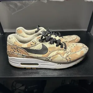 Nike Air Max 1 Premium Mens Size 12 Desert Beach Camo Black Shoes 875844-204