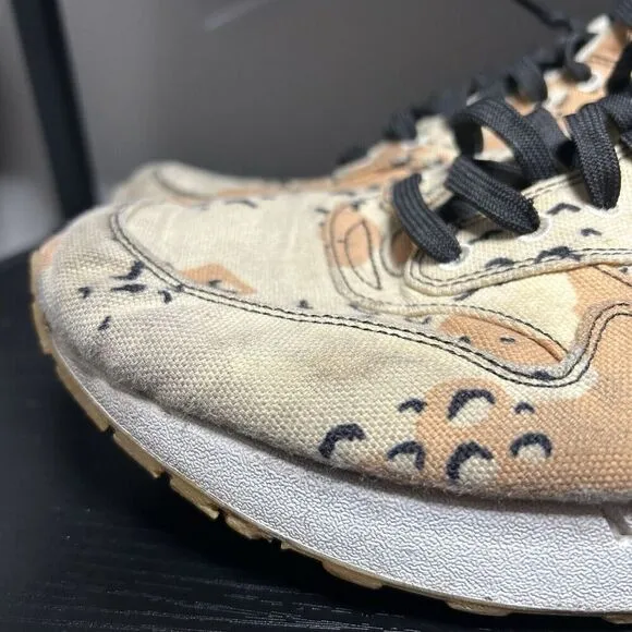 Nike Air Max 1 Premium Mens Size 12 Desert Beach Camo Black Shoes 875844-204