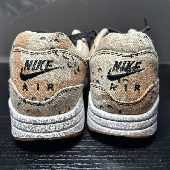 Nike Air Max 1 Premium Mens Size 12 Desert Beach Camo Black Shoes 875844-204