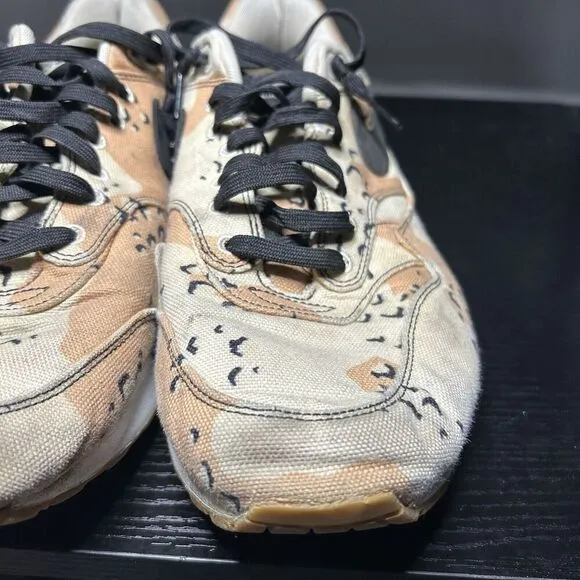 Nike Air Max 1 Premium Mens Size 12 Desert Beach Camo Black Shoes 875844-204