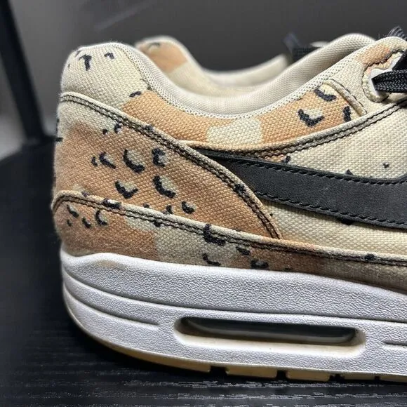 Nike Air Max 1 Premium Mens Size 12 Desert Beach Camo Black Shoes 875844-204