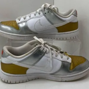 Nike Dunk Low SE 'Silver Gold Metallic' Men's Sneakers Size 10 DH4403-700