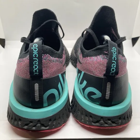 Nike Epic React Flyknit South Beach Mens 13 Black Athletic Shoes BV1572-001