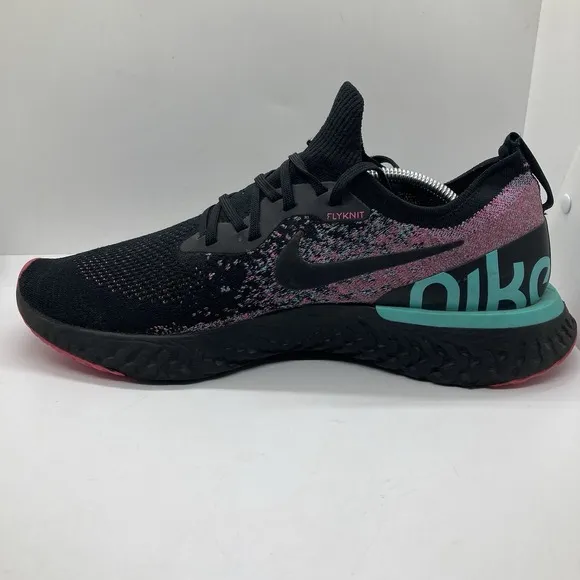 Nike Epic React Flyknit South Beach Mens 13 Black Athletic Shoes BV1572-001