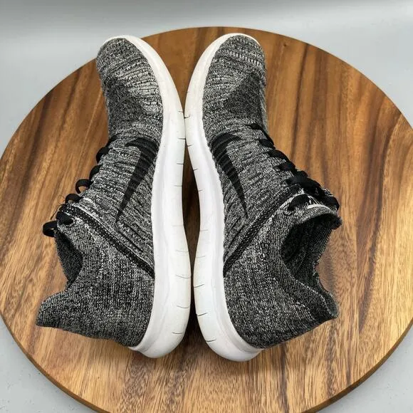 Nike Free RN Flyknit Shoes Mens 9 Running Black Oreo Comfort Walking Trainer