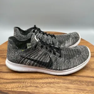 Nike Free RN Flyknit Shoes Mens 9 Running Black Oreo Comfort Walking Trainer