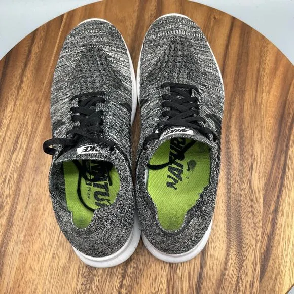 Nike Free RN Flyknit Shoes Mens 9 Running Black Oreo Comfort Walking Trainer