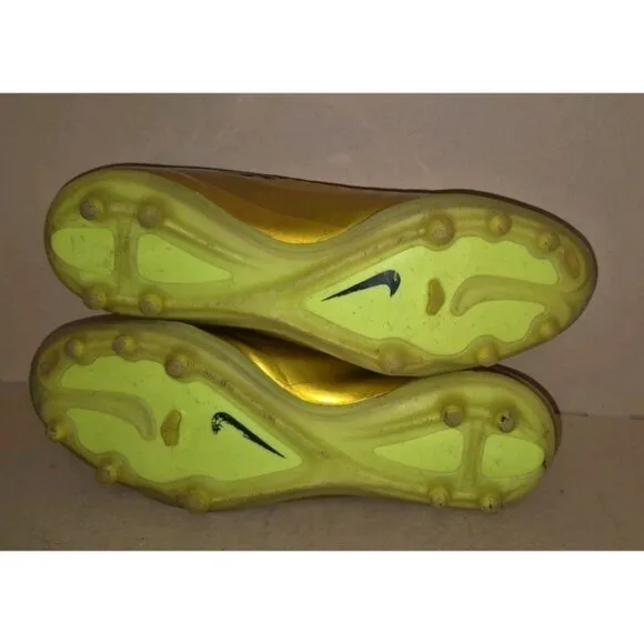 NIKE HYPERVENOM PHATAL FG NEYMAR SOCCER CLEATS GOLD Men's size 7 USED CONDITION