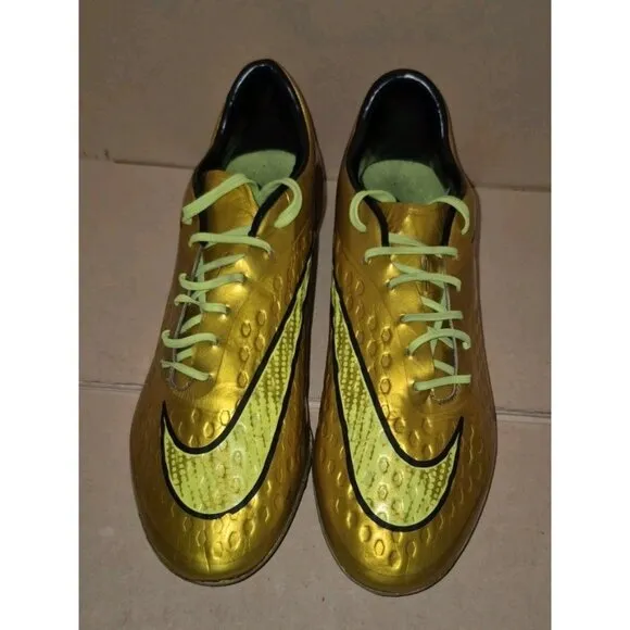 NIKE HYPERVENOM PHATAL FG NEYMAR SOCCER CLEATS GOLD Men's size 7 USED CONDITION