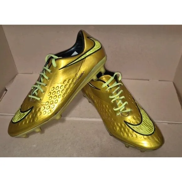 NIKE HYPERVENOM PHATAL FG NEYMAR SOCCER CLEATS GOLD Men's size 7 USED CONDITION
