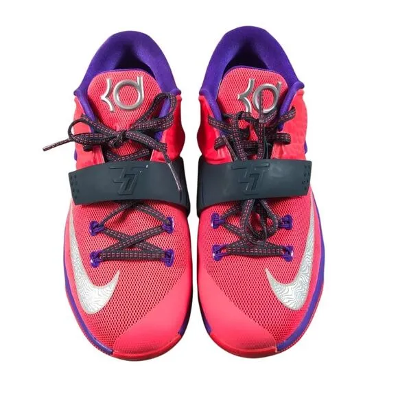 NIKE KD VII Hyper Punch Purple Sneakers 7Y Vintage Mesh Athletic Stylish Sporty