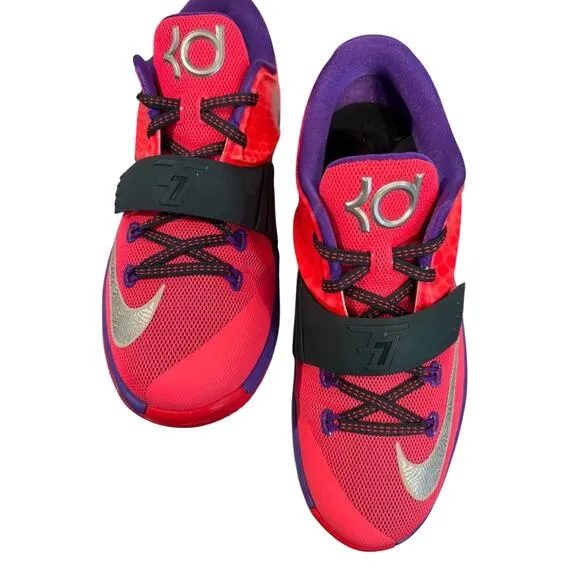 NIKE KD VII Hyper Punch Purple Sneakers 7Y Vintage Mesh Athletic Stylish Sporty