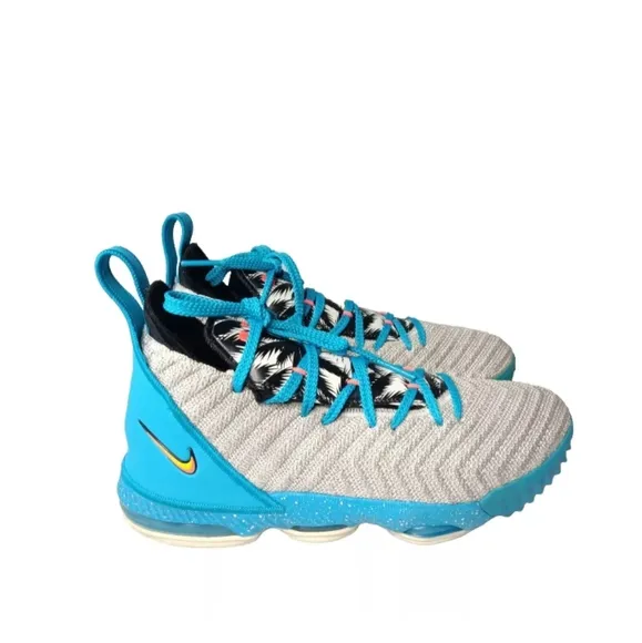 Nike Lebron XVI 16 GS &quot;South Beach&quot; Light Bone Tour Yellow AQ2465-076 Size 7Y