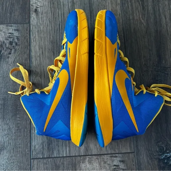 Nike Lunar Hyper Quickness Men’s Blue Gold Basketball Shoes Size 9