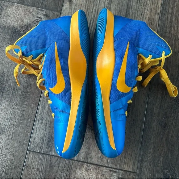 Nike Lunar Hyper Quickness Men’s Blue Gold Basketball Shoes Size 9