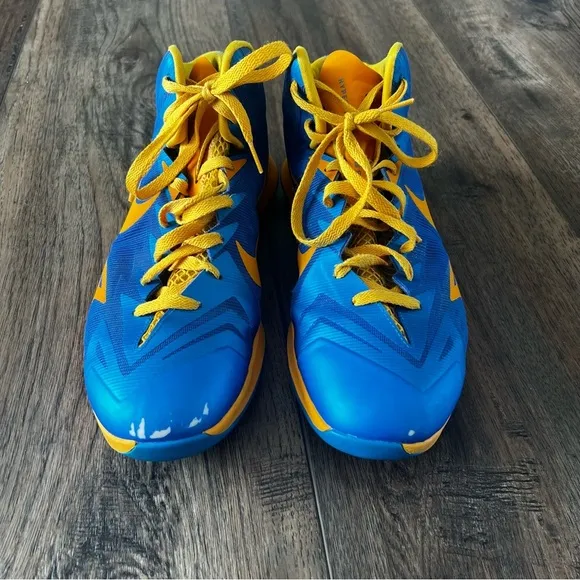 Nike Lunar Hyper Quickness Men’s Blue Gold Basketball Shoes Size 9