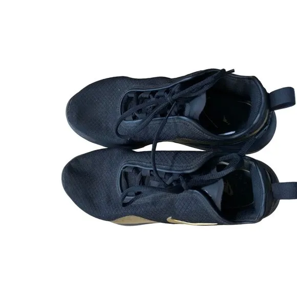 Nike Mair Womens Size 9.5 Black Gold CT1160-001 Sneaker Shoes Lace Tie Up Sport