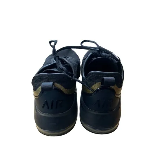 Nike Mair Womens Size 9.5 Black Gold CT1160-001 Sneaker Shoes Lace Tie Up Sport