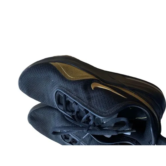 Nike Mair Womens Size 9.5 Black Gold CT1160-001 Sneaker Shoes Lace Tie Up Sport