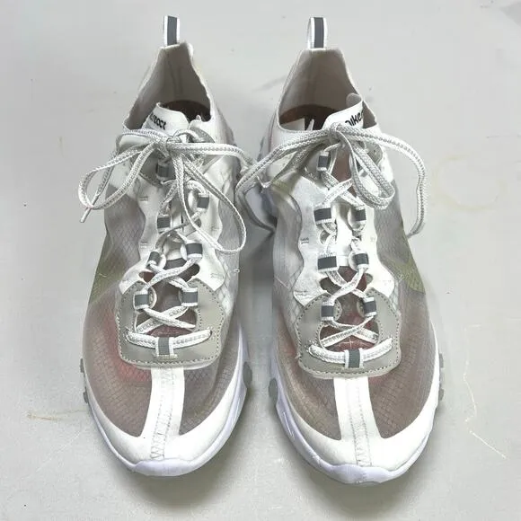 Nike Mens React Element 87 Sail Light Bone White Running Shoe AQ1090-100 Size 8
