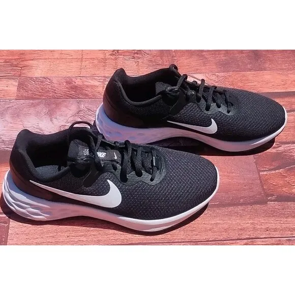 NIKE Mens Revolution 6 NN Running Shoe DC8475 003 Black White Size 8.5 Wide 4E