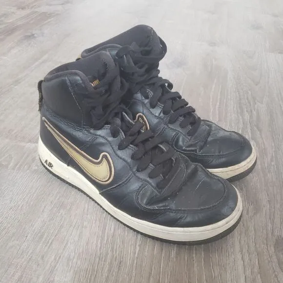 Nike NBA Air Force 1 '07 LV8 Sport High Metallic Gold Shoes Sneakers AV3938-001