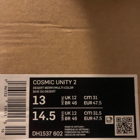 Nike‎ New Cosmic Unity 2 Unisex Shoes Men's Size 13