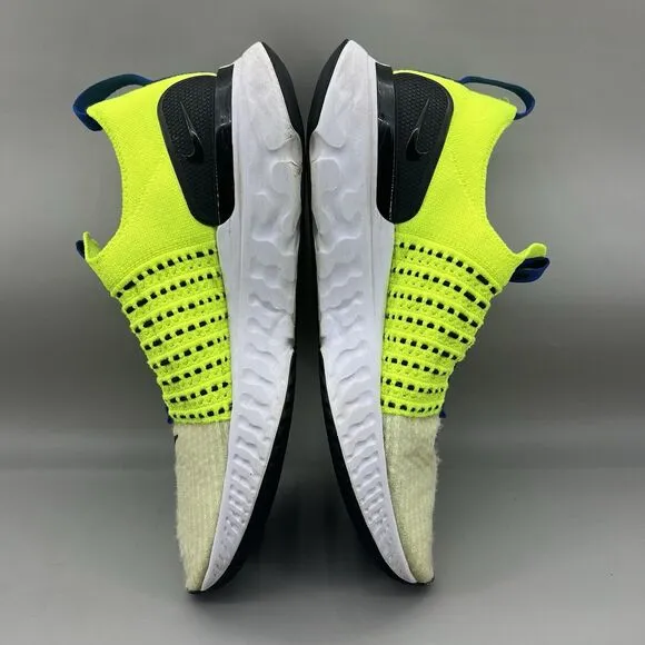 Nike Phantom Run Flyknit Sneakers Men Size 10.5 Green Blue Slip On Comfort Shoes