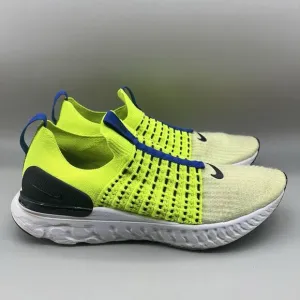 Nike Phantom Run Flyknit Sneakers Men Size 10.5 Green Blue Slip On Comfort Shoes