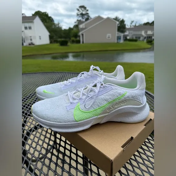 Nike superRep Women's White and Green Running Shoes size 10
