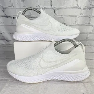 Nike Women's Epic Phantom React Flyknit Size 8.5 BV0415-100 White Pure Platinum