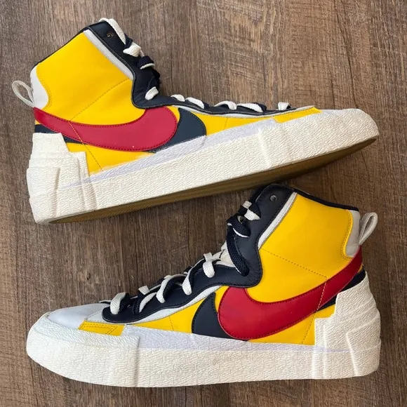 Nike x Sacai Blazer Mid Snow Beach Maize Navy Red