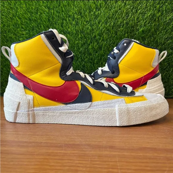 Nike x Sacai Blazer Mid Snow Beach Maize Navy Red