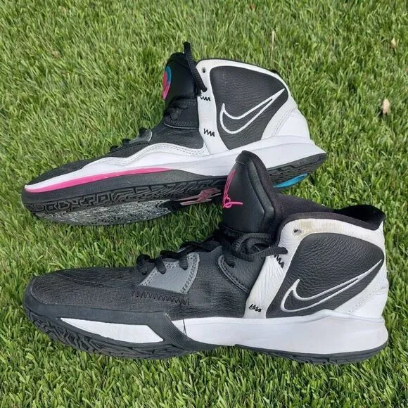 Nike Kyrie 8 Infinity South Beach Basketball Shoes Black Pink Size 9.5 Mens Pre-
