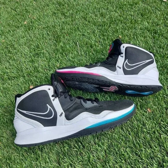 Nike Kyrie 8 Infinity South Beach Basketball Shoes Black Pink Size 9.5 Mens Pre-