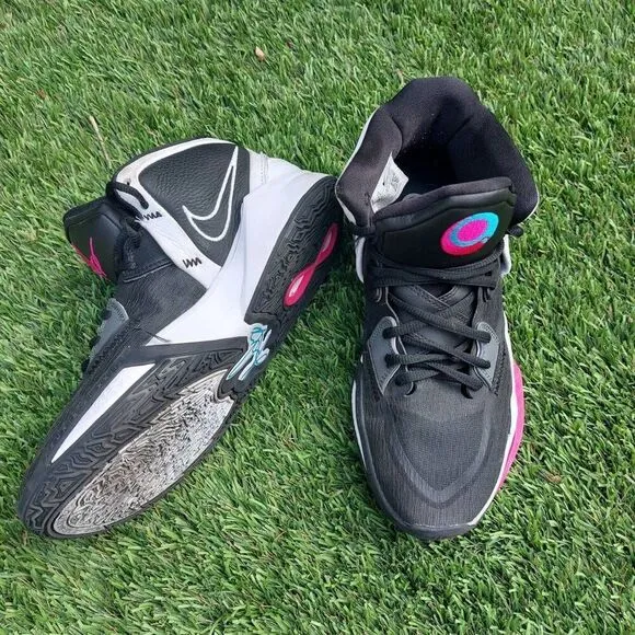 Nike Kyrie 8 Infinity South Beach Basketball Shoes Black Pink Size 9.5 Mens Pre-