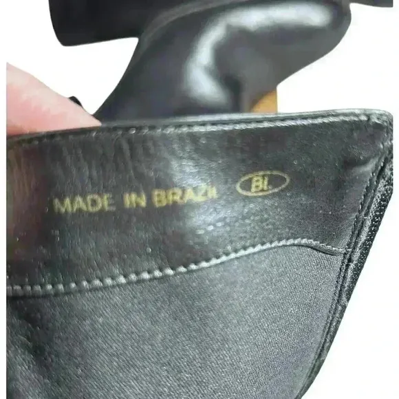 NINA Womens Black Leather Knee High Heels Fashion Boots SZ 9M Very Nice