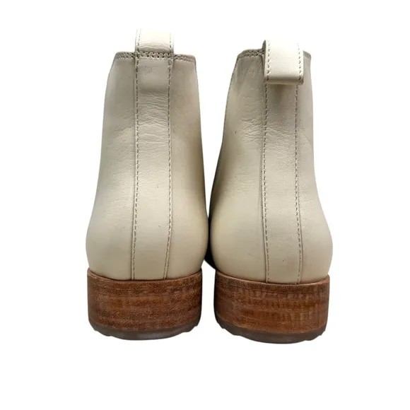 Nisolo Women Eva Everyday Chelsea Ankle Boots Leather Low Heel Pull On Bone Sz 9