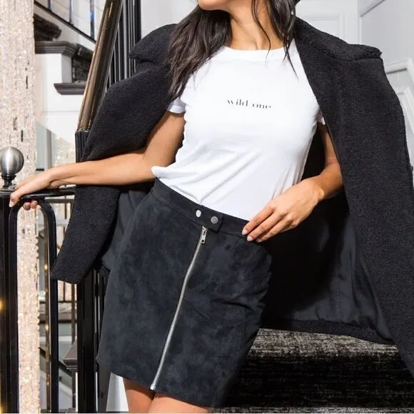 n:PHILANTHROPY Faux Suede Gibson Mini Skirt