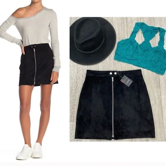 n:PHILANTHROPY Faux Suede Gibson Mini Skirt