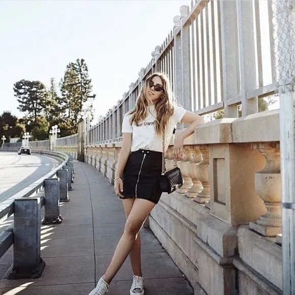 n:PHILANTHROPY Faux Suede Gibson Mini Skirt