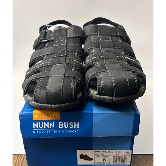 Nunn Bush Men's Rio Bravo Fisherman Sandals Black Size 11 W  NWT