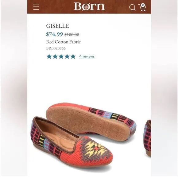 NWOB Born Giselle slip-on shoes 6.5 boho