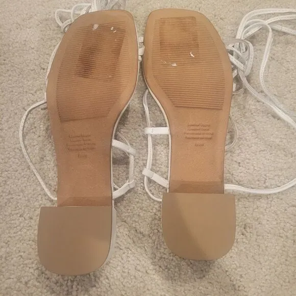 NWOB Jeffrey Campbell Sandal Womens AGATE-2 white strappy size 7 EU 38 Handmade